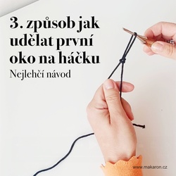 3. způsob jak udělat první oko na háčku