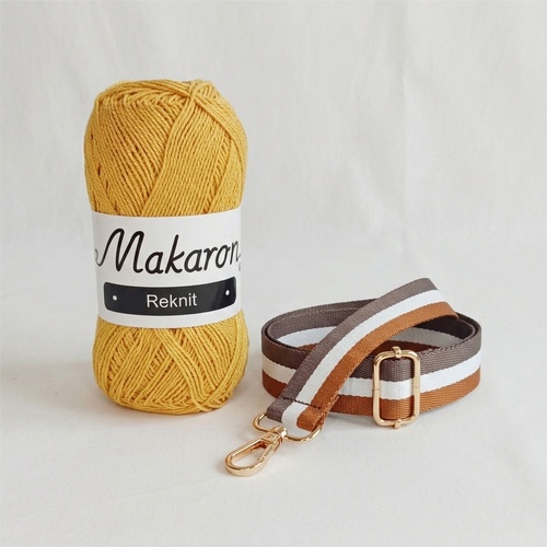 1 klubko Reknit hořčicová + popruh + háček