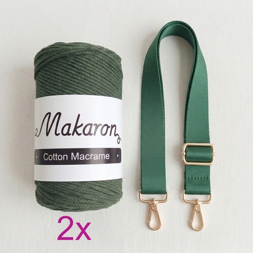 2 klubka + popruh + háček