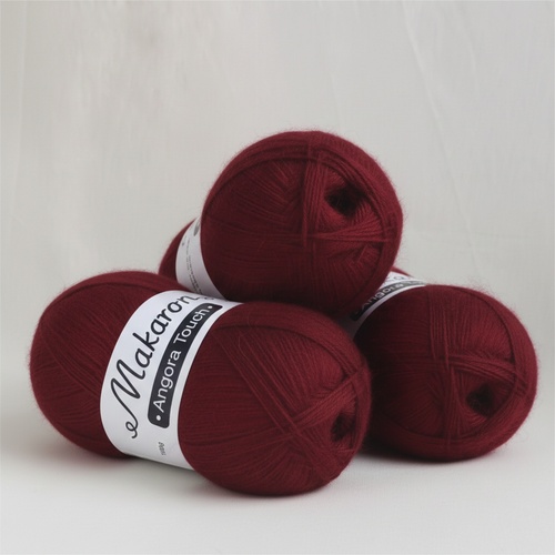 3 klubka Angora Touch vínová