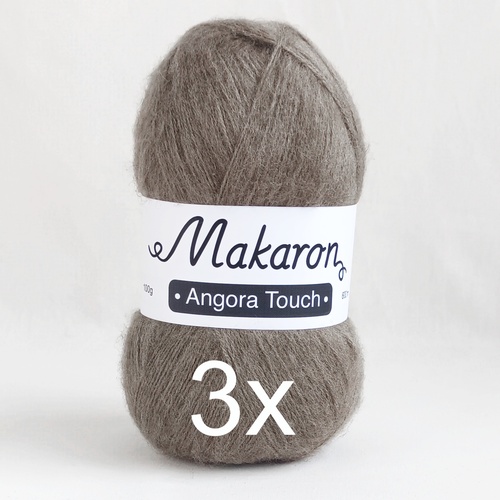 3 klubka Angora Touch hnědošedá