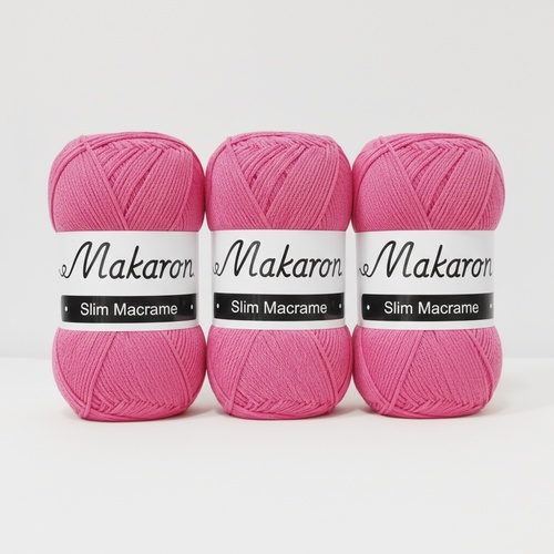 3 klubka Slim Macrame tmavě růžová