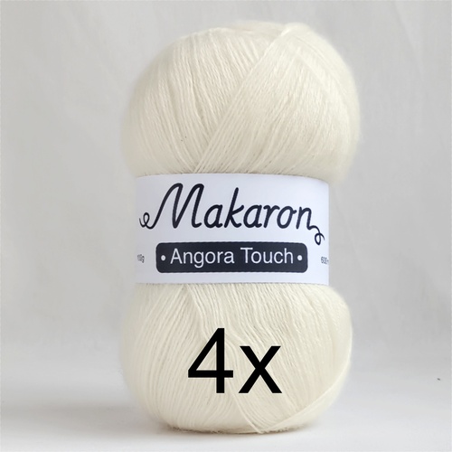 4 klubka Angora Touch slonová kost
