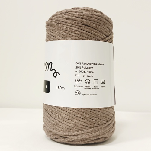 Barbante hnědá 4mm - 3