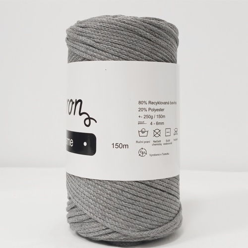 Cotton Macrame šedá 3mm - 3
