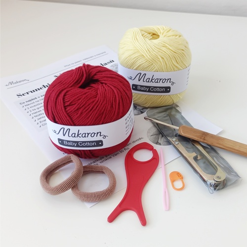 Háčkovací sada Scrunchies – 2× gumičky do vlasů - 3