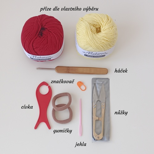 Háčkovací sada Scrunchies – 2× gumičky do vlasů - 2