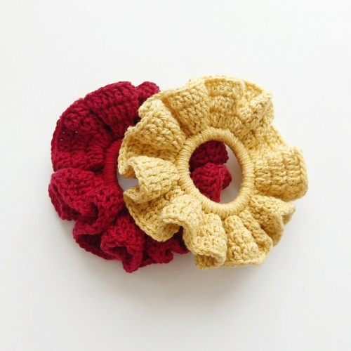 Háčkovací sada Scrunchies – 2× gumičky do vlasů - 1