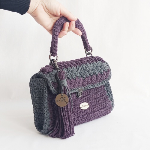 Kabelka Deluxe šedofialová - 1