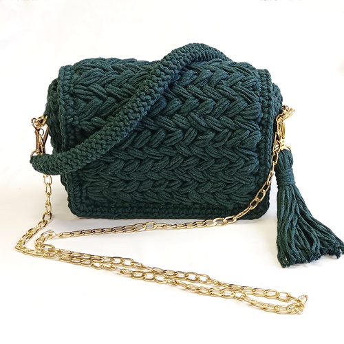 Luxusní tmavě zelená kabelka