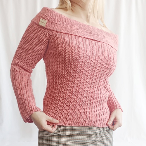Merino svetr off shoulder 40-44 - 2