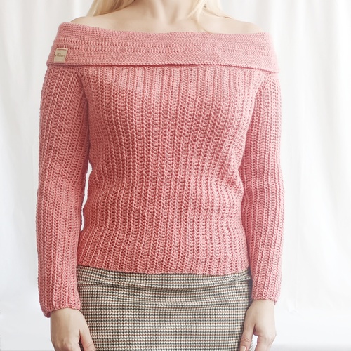 Merino svetr off shoulder 40-44