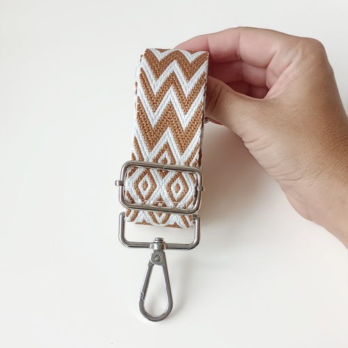 Popruh bílo hnědý