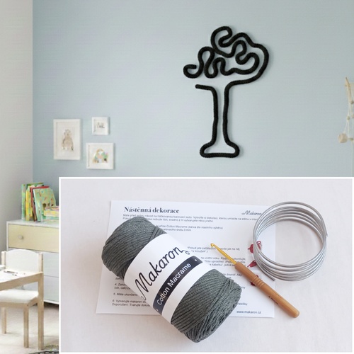 Sada pro nástěnnou dekoraci - khaki