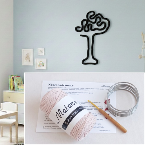 Sada pro nástěnnou dekoraci - růžová