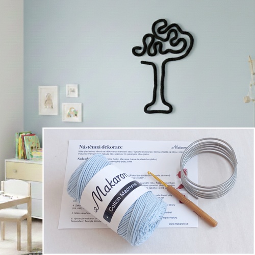 Sada pro nástěnnou dekoraci - světle modrá