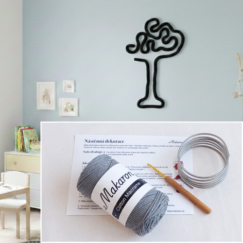 Sada pro nástěnnou dekoraci - tmavě šedá