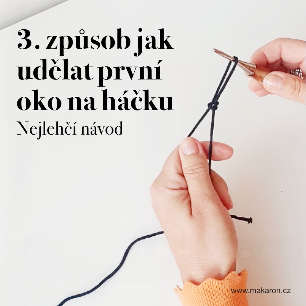 3. způsob jak udělat první oko na háčku