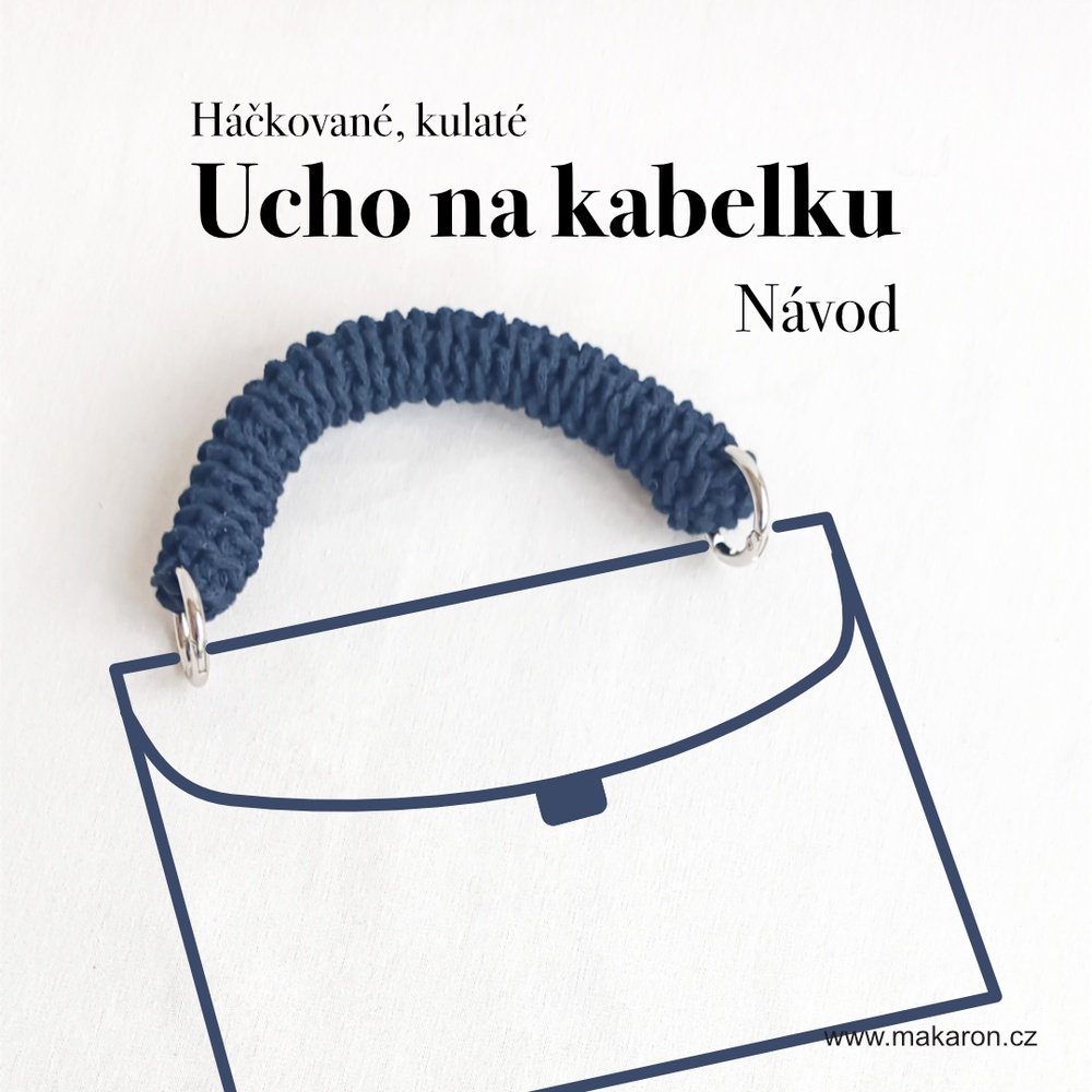 Háčkované, kulaté ucho na kabelku