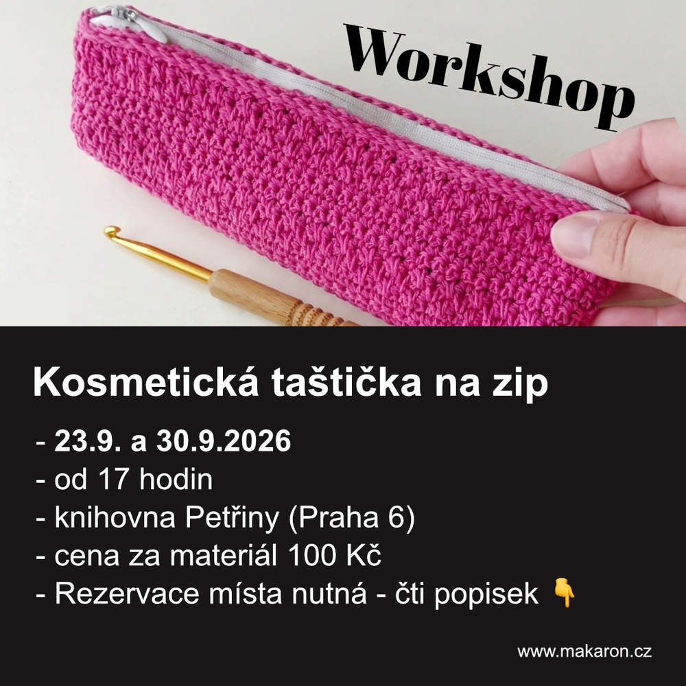 Háčkovací klub: kosmetická taštička na zip