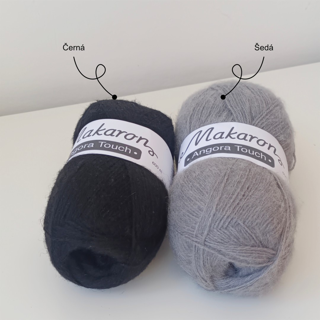 Angora Touch černá a šedá