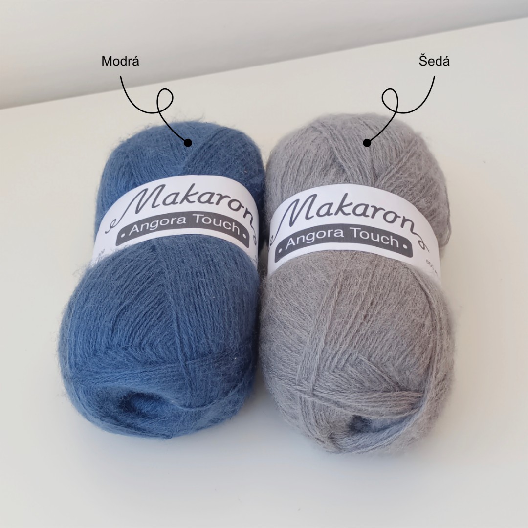 Angora Touch modrá a šedá
