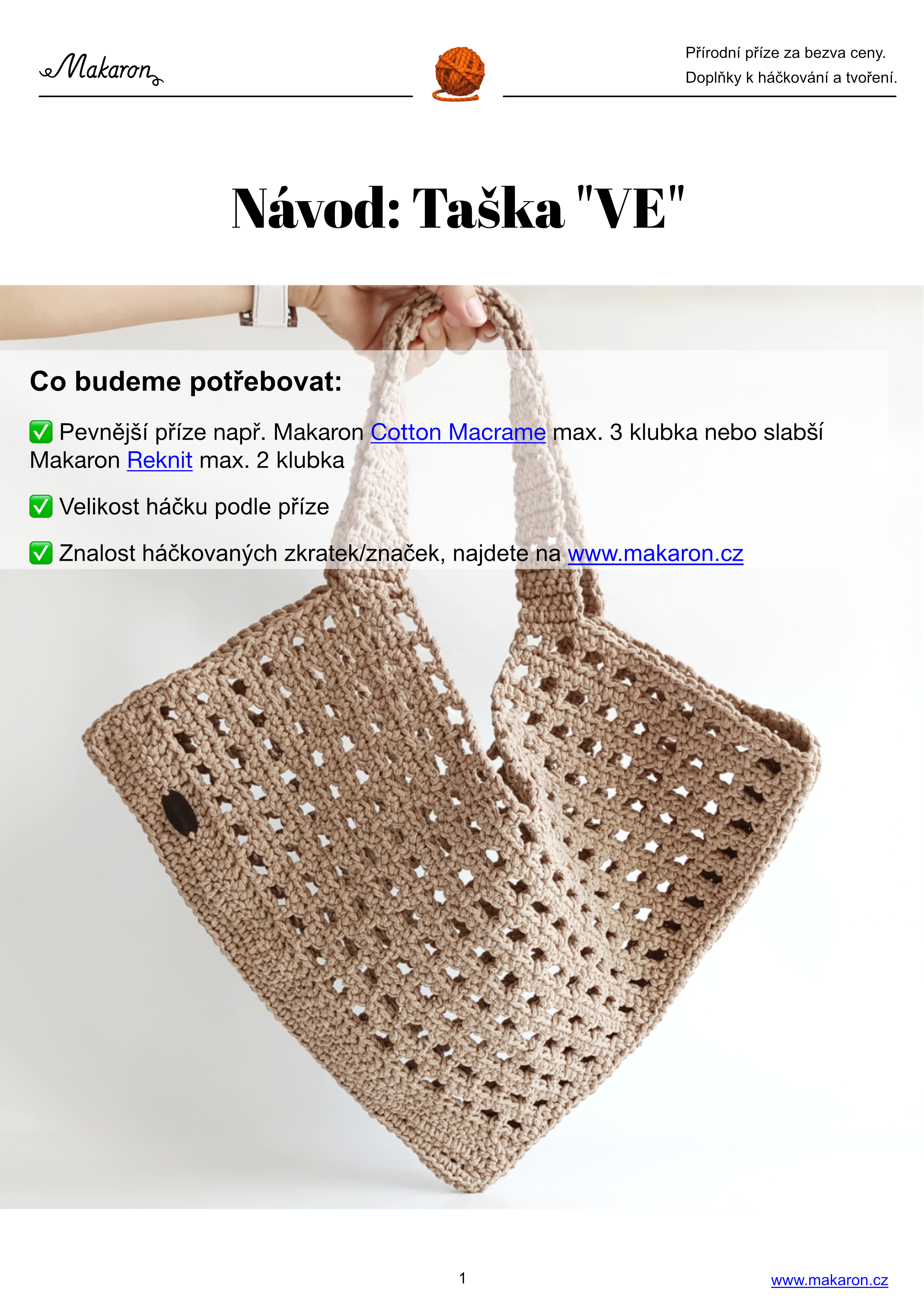 Návod na tašku VÉ