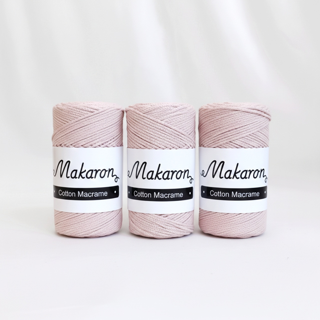3 klubka Cotton Macrame růžová