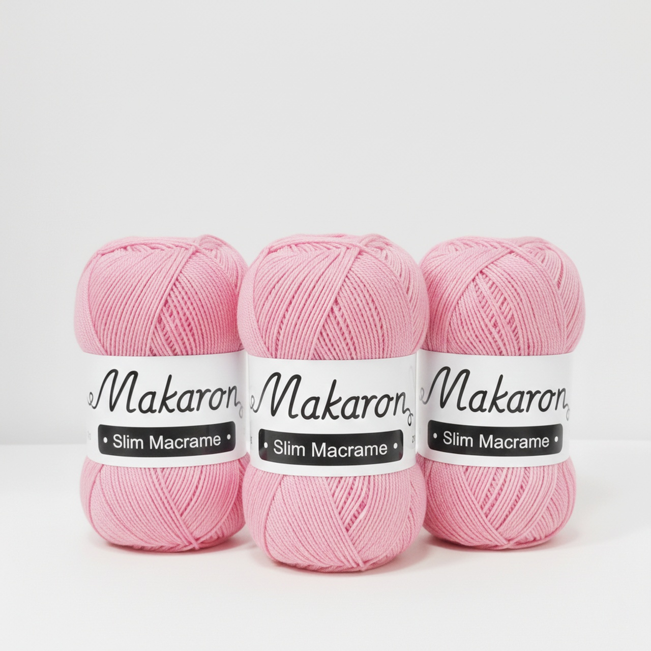 3 klubka Slim Macrame světle růžová