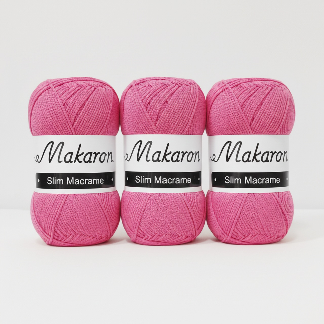 3 klubka Slim Macrame tmavě růžová