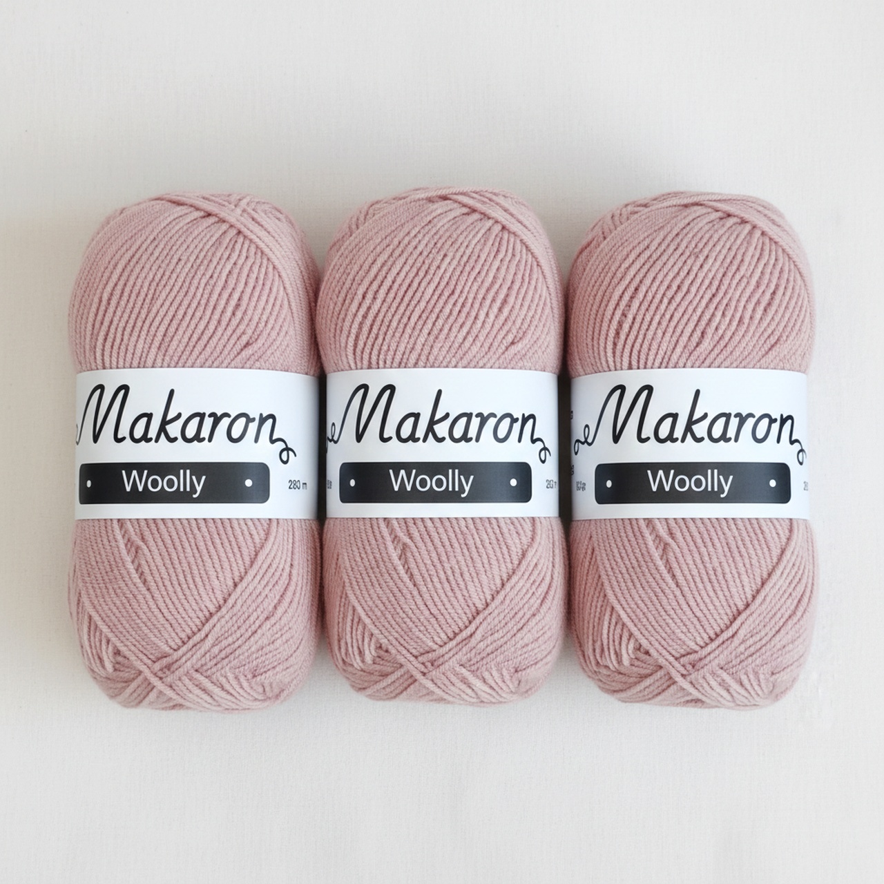 3 klubka Woolly růžová