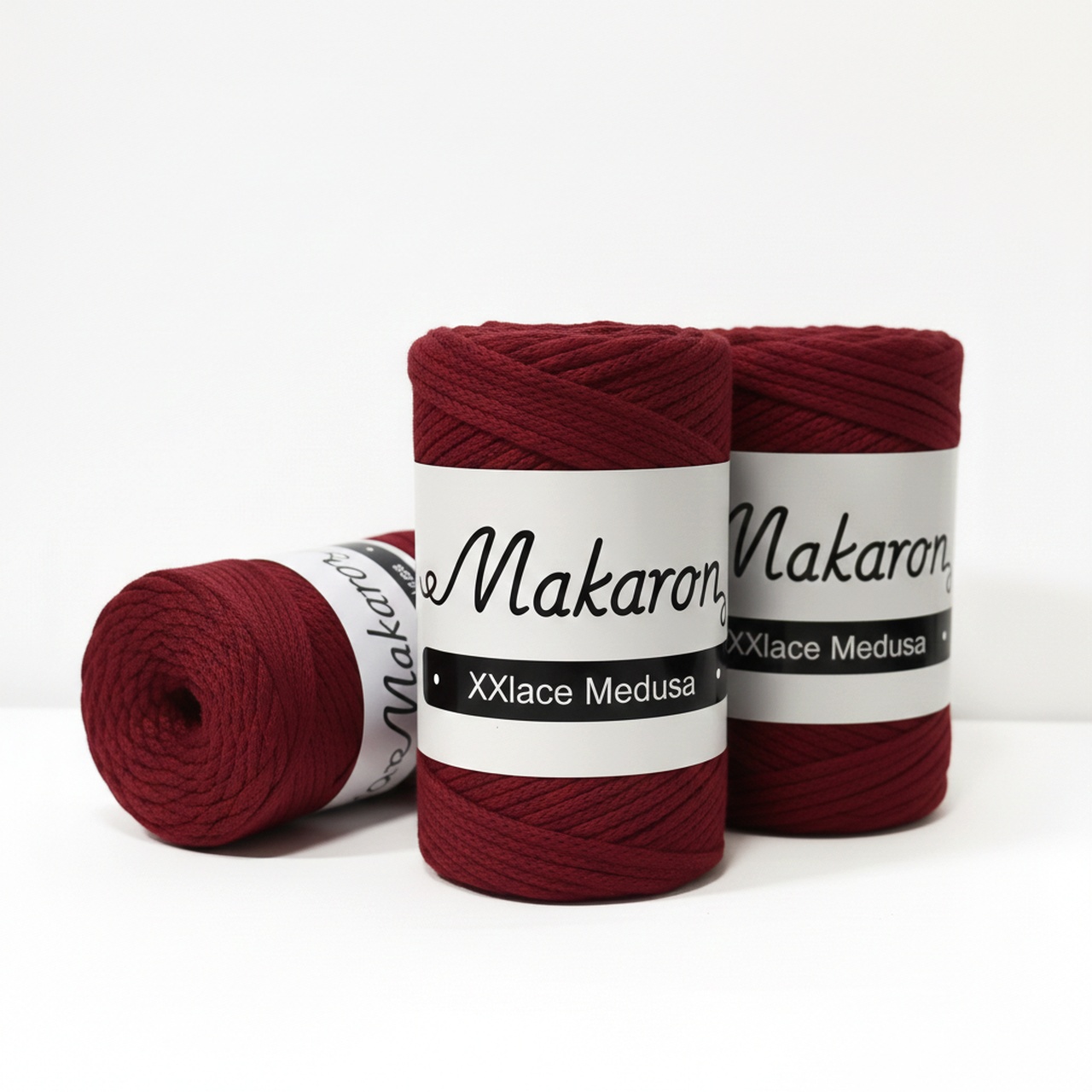 3 klubka XXLace Medusa vínová