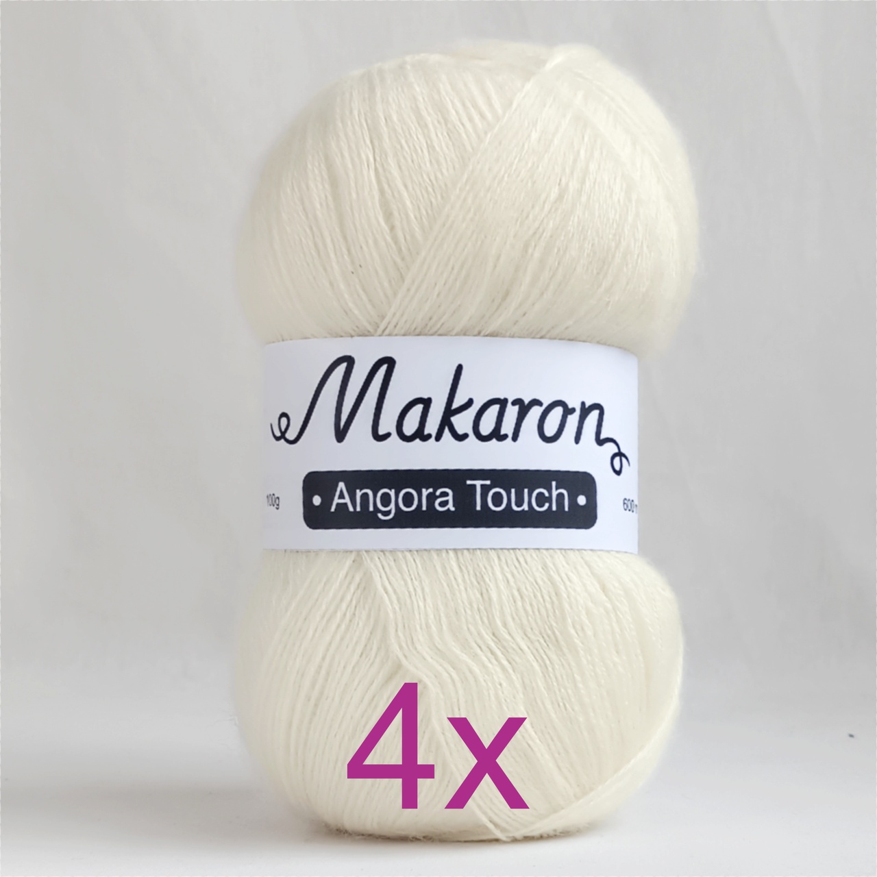 4 klubka Angora Touch slonová kost