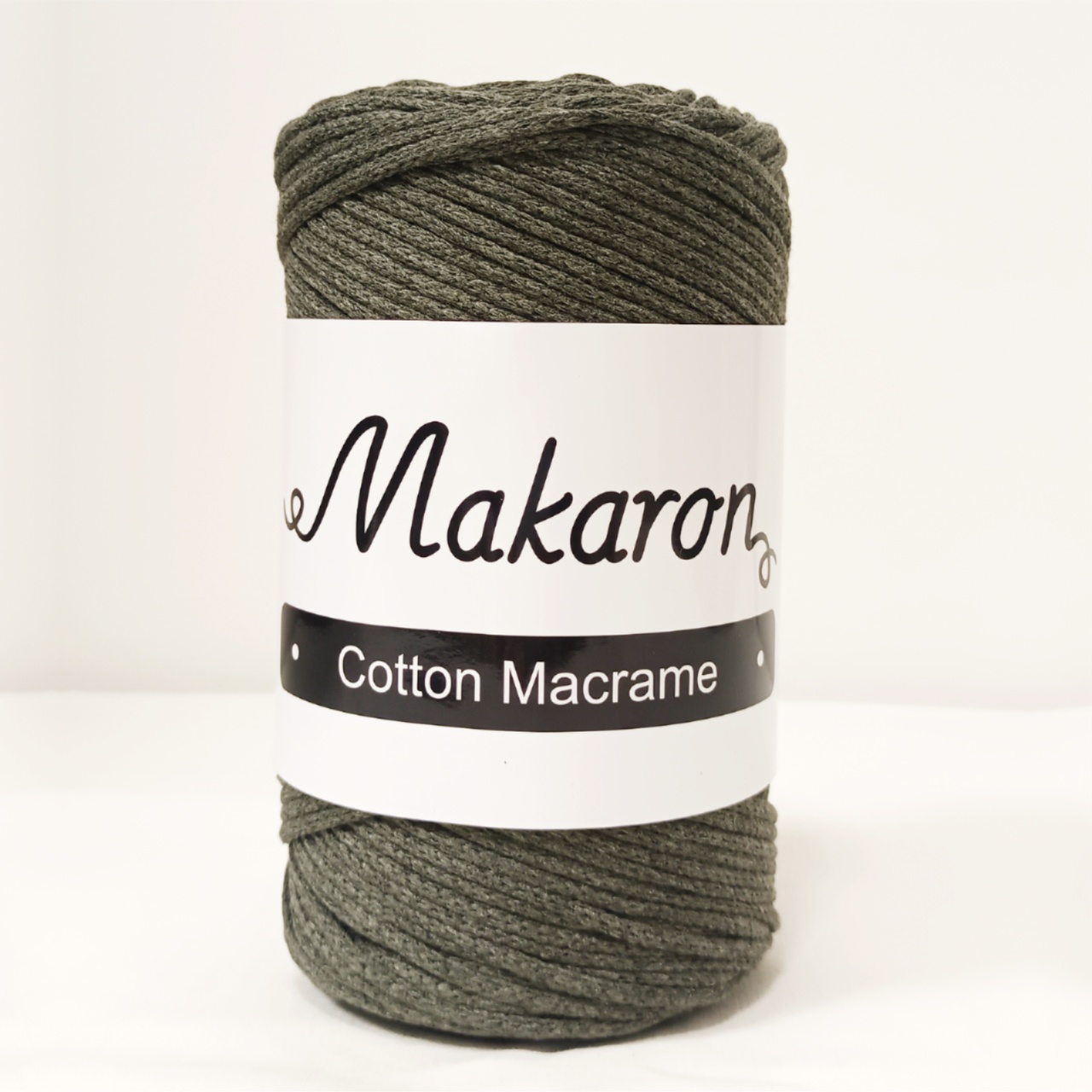 Cotton Macrame khaki zelená 3mm