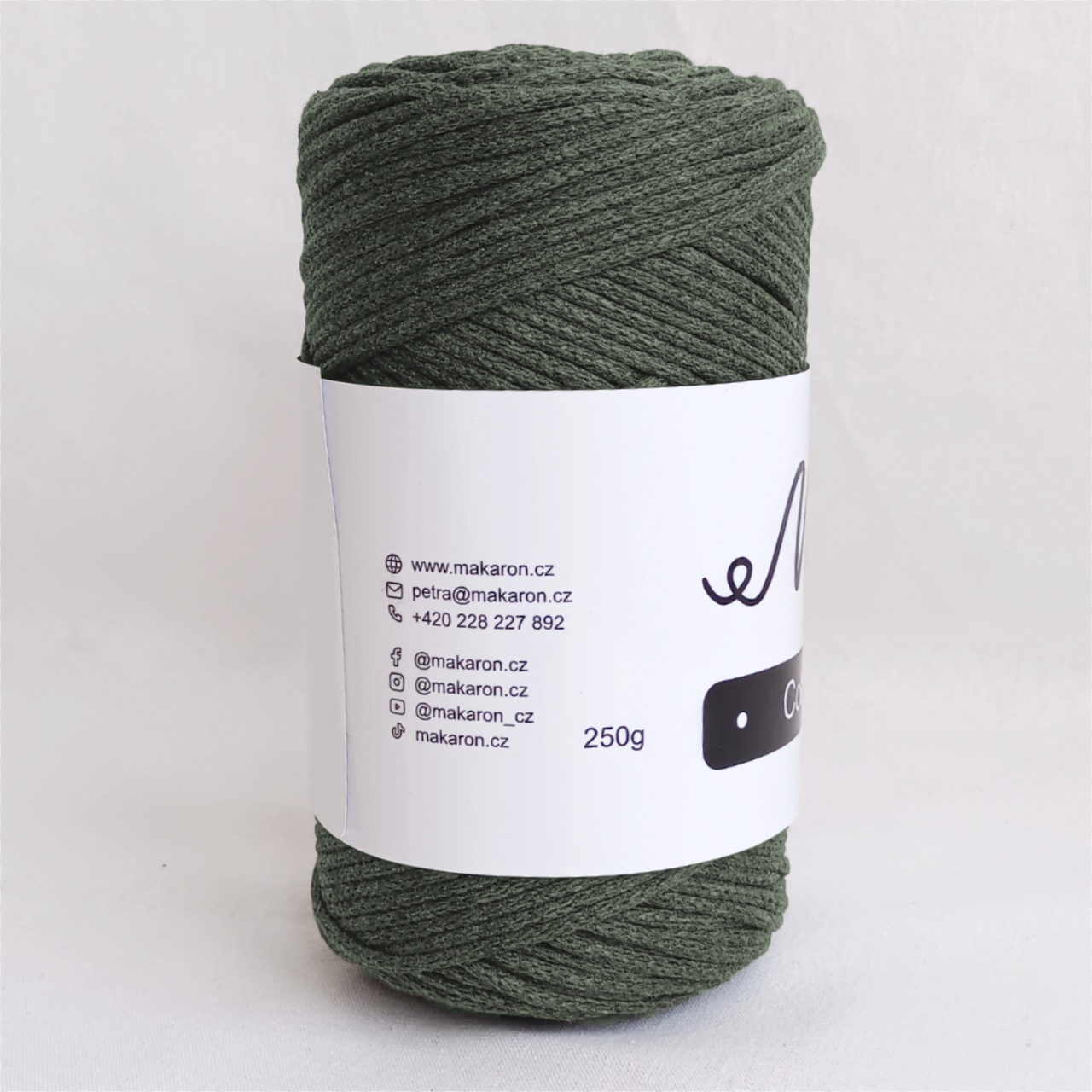 Cotton Macrame khaki zelená 3mm - 2