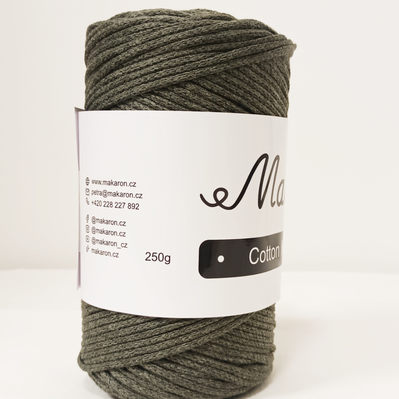 Cotton Macrame khaki zelená 3mm - 2