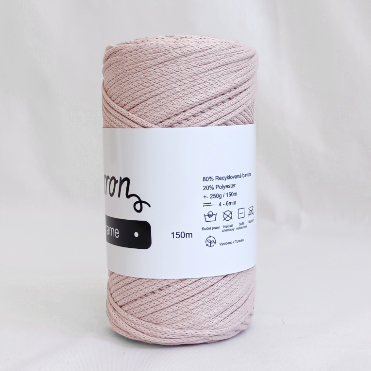 Cotton Macrame růžová 3mm - 2
