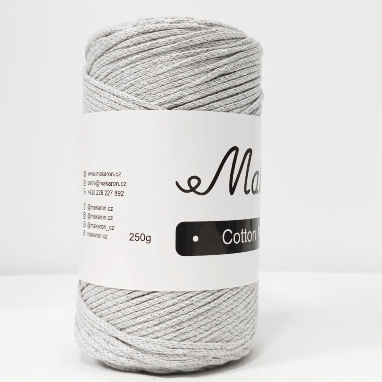 Cotton Macrame světle šedá 3mm - 3