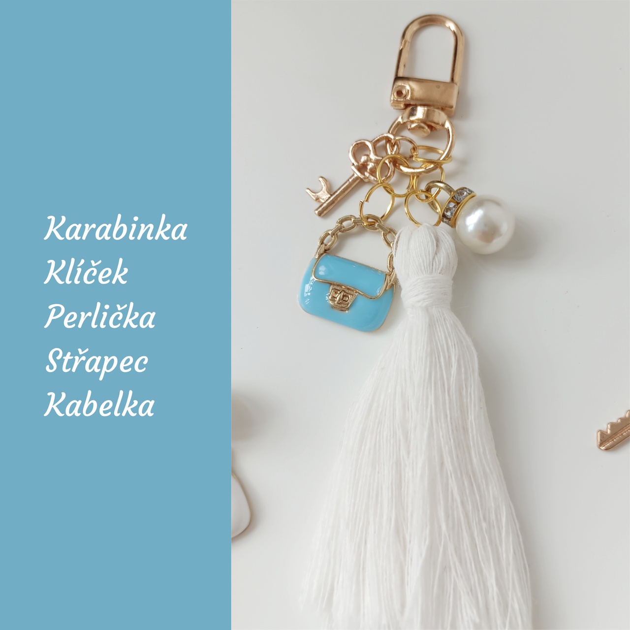 Přívěsek na kabelku – modrá