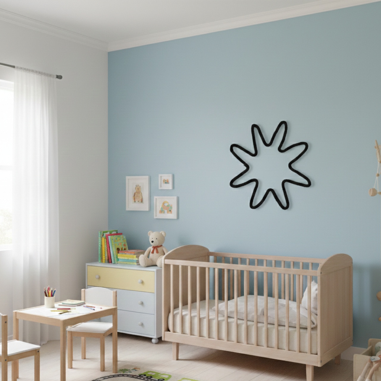 Sada pro nástěnnou dekoraci - světle modrá - 5