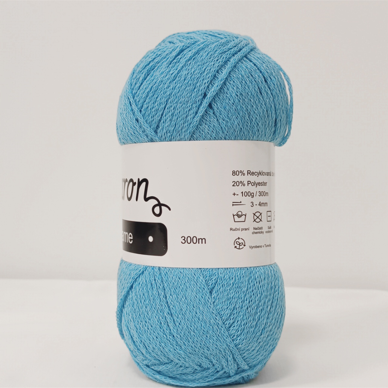 Slim Macrame tyrkysová modrá 2mm - 3